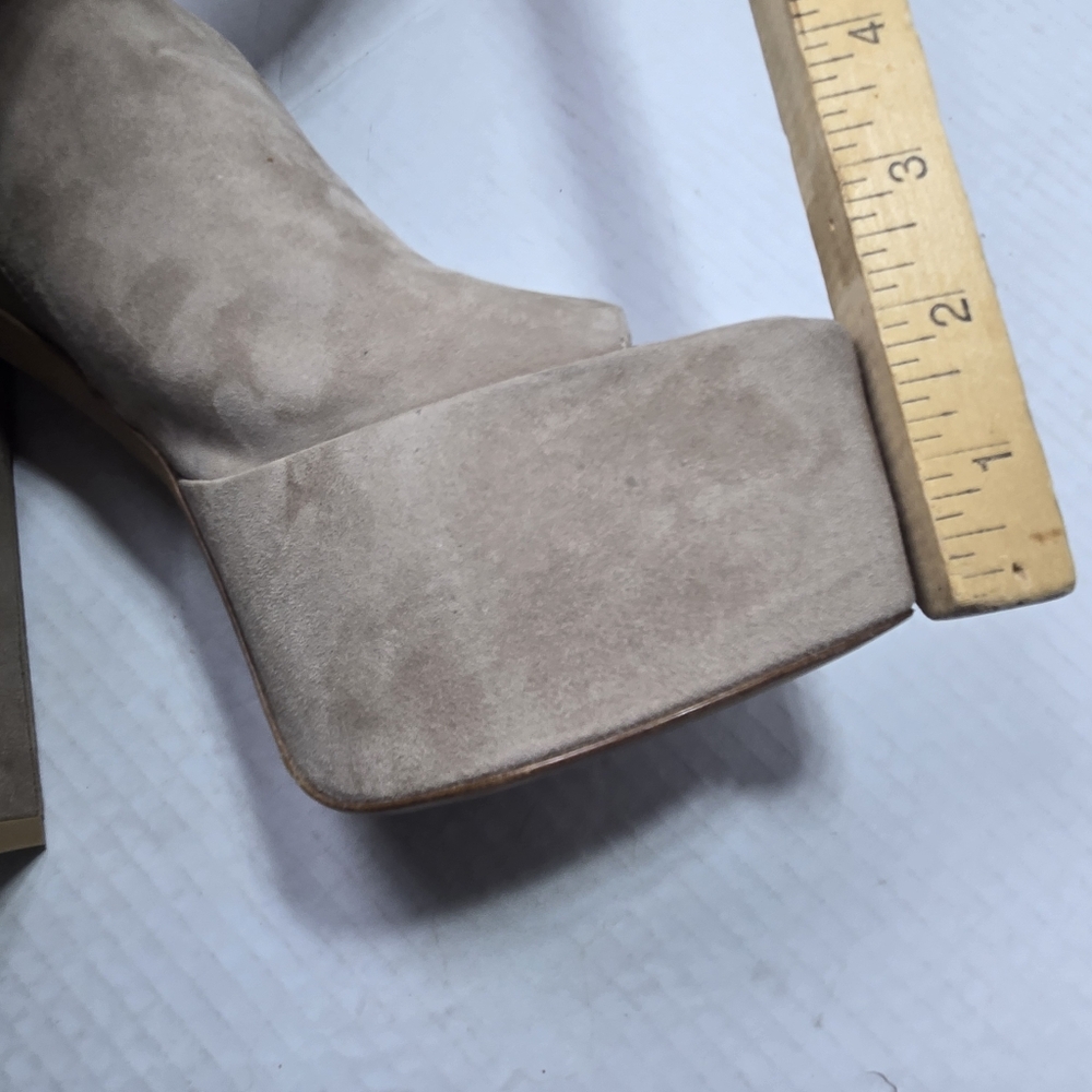 Stuart Weitzman Skyhigh 145mm Natural Tan Slide Platform Mules Size 9 1/2 M - Picture 9 of 10